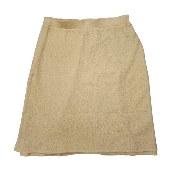 St. John Collection Yellow Textured Knit Skirt 4 - Picture 1 of 3